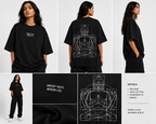 Buddha Heritage Glitch | Unisex Terry Oversized Tee