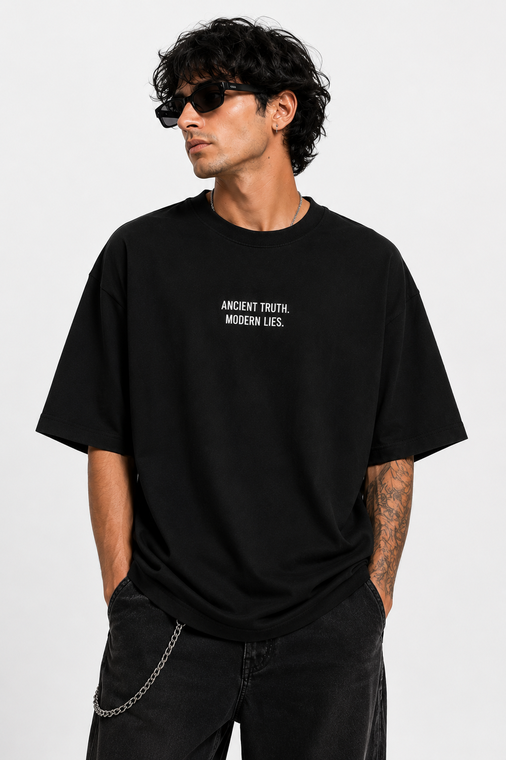 Buddha Heritage Glitch | Unisex Terry Oversized Tee