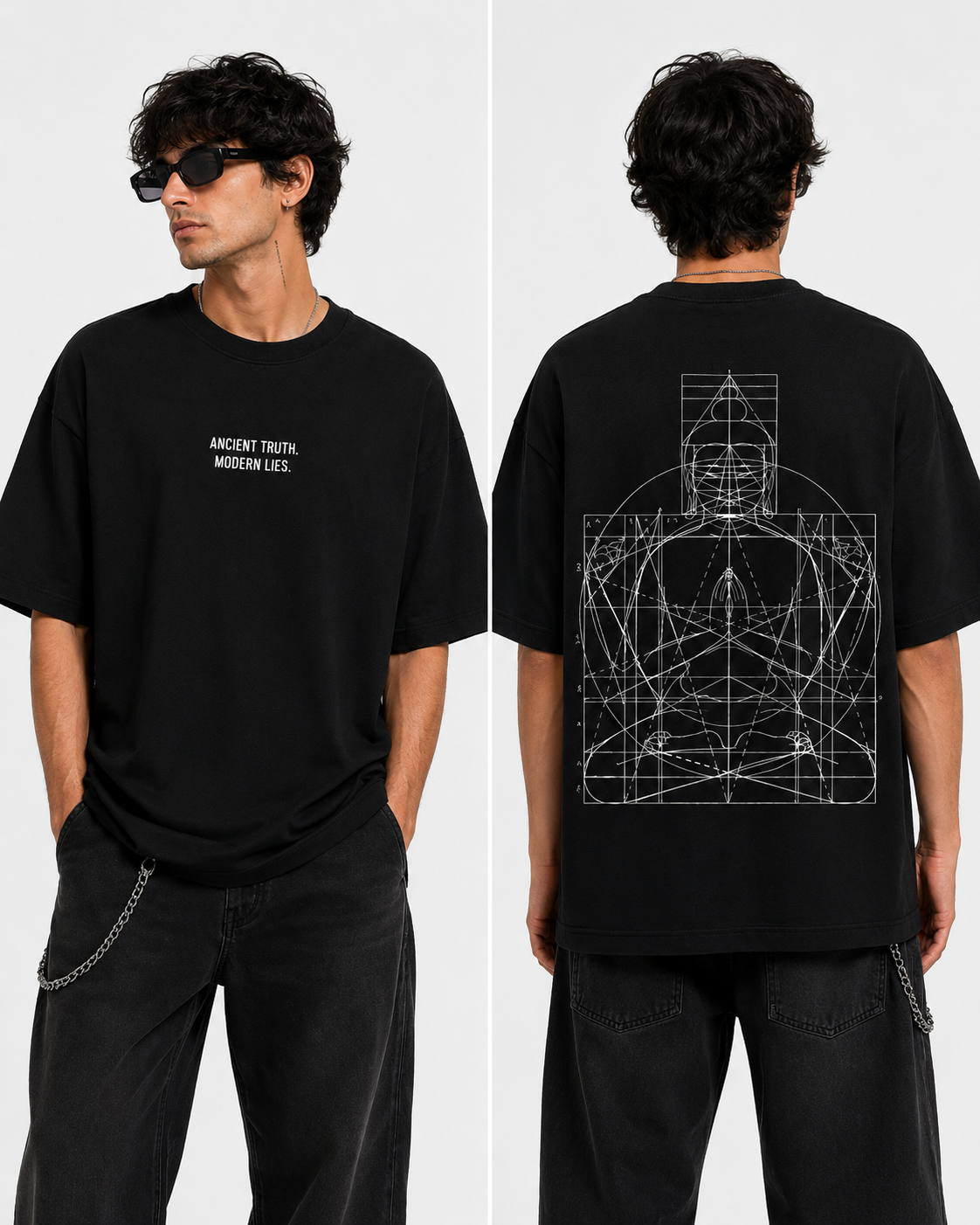Buddha Heritage Glitch | Unisex Terry Oversized Tee