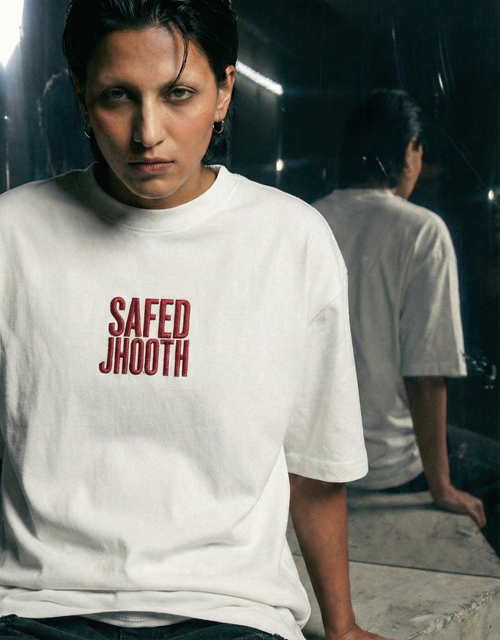 SAFED JHOOTH | Classic Embroidery T-shirt