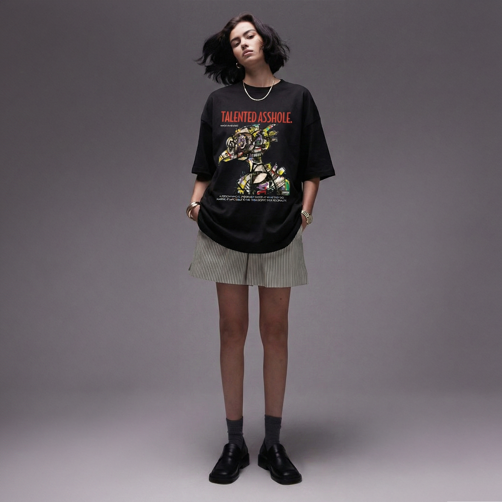 TALENTED ASSHOLE | 260 GSM Unisex Terry Oversized Tee