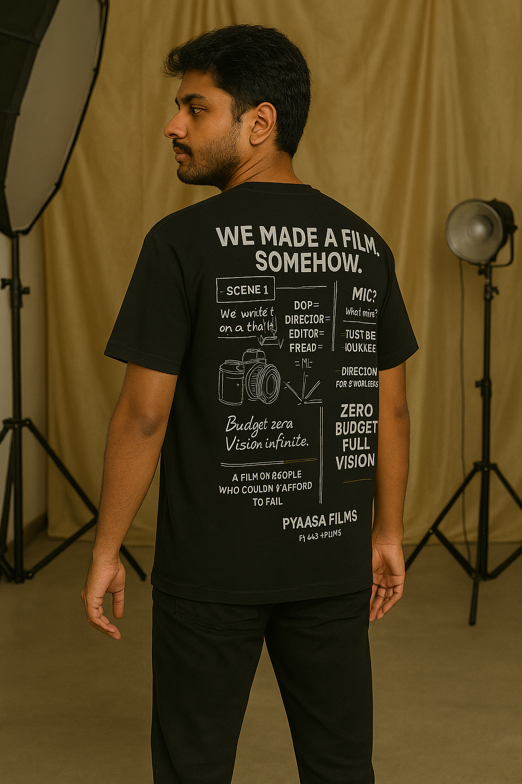 WE MADE A FILM. SOMEHOW. – Filmmaker T-shirt | Creator Tribe