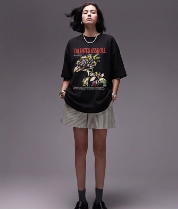 TALENTED ASSHOLE | 260 GSM Unisex Terry Oversized Tee